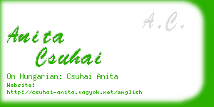 anita csuhai business card